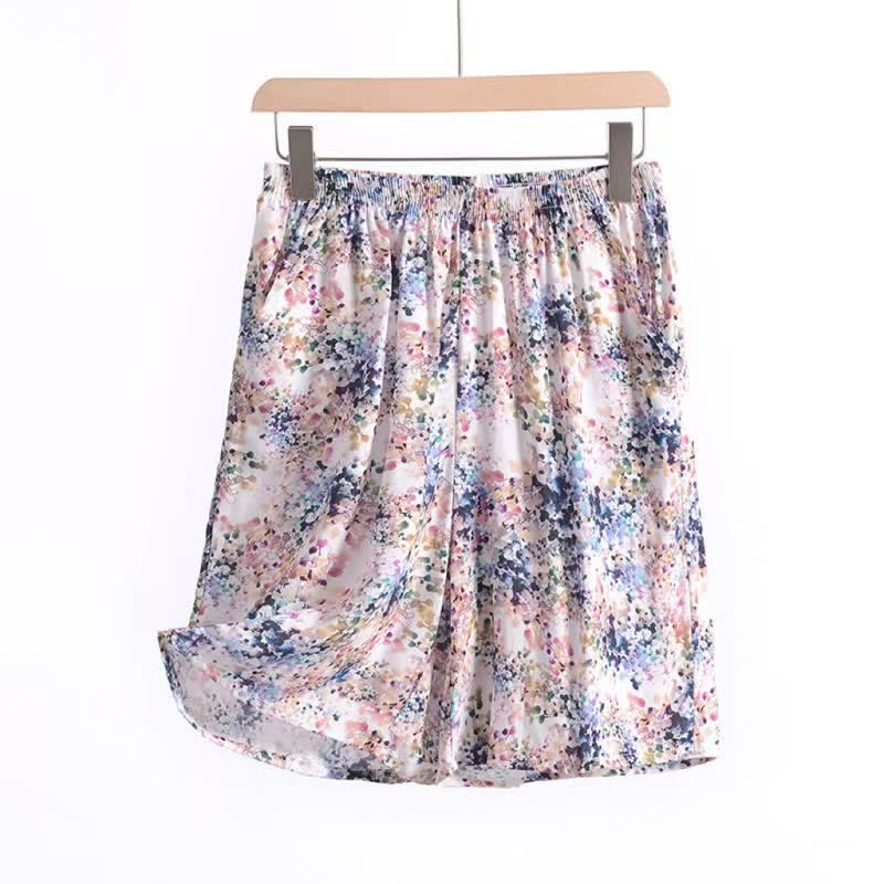 Ownkoti Summer Floral Cotton Smocked Waist Lounge Shorts - image 4