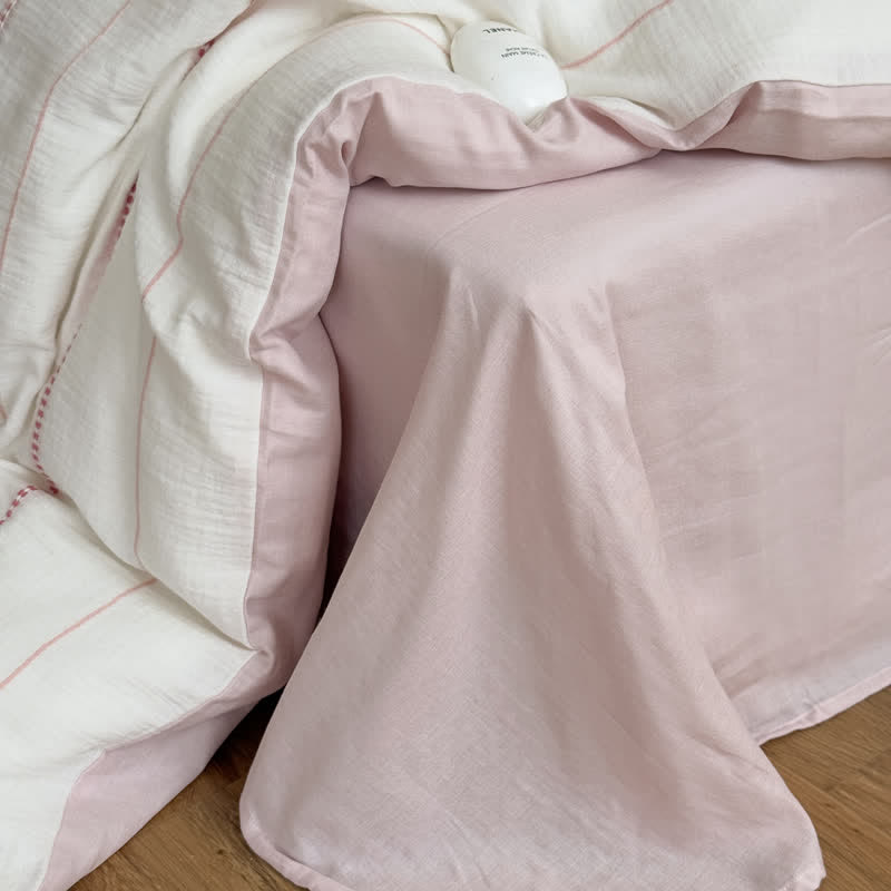 Ownkoti Pink Blossom Washed Cotton Four Piece Bedding Set - image 5
