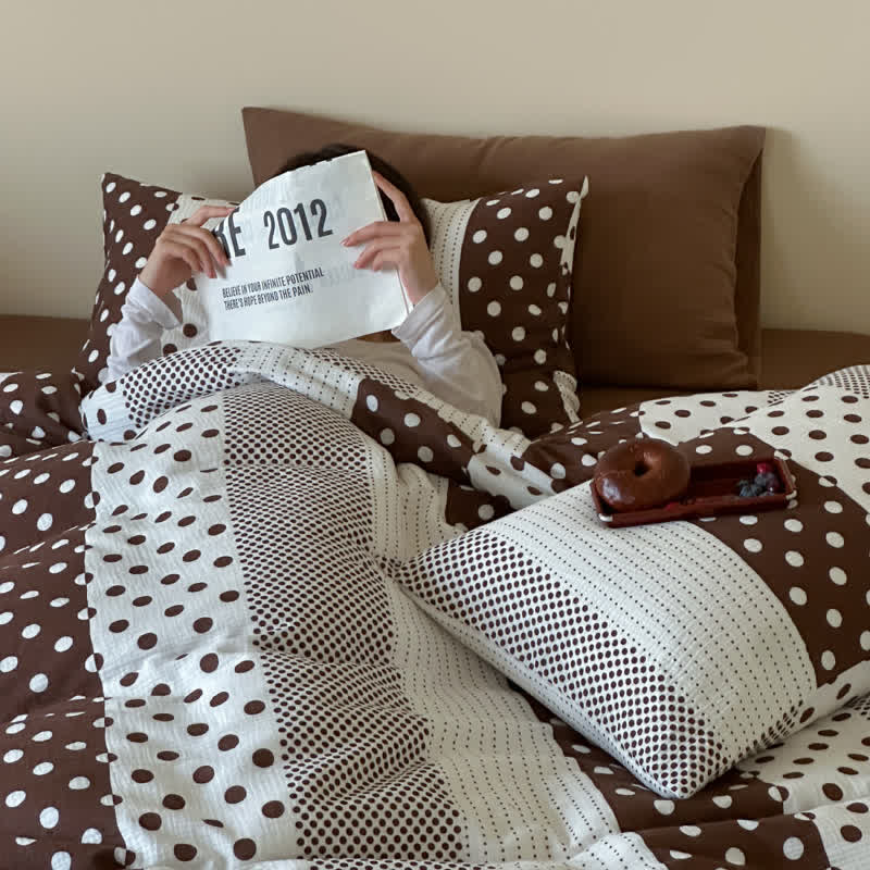 Ownkoti Patchwork Polka Dot Double Gauze Bedding Set - image 9