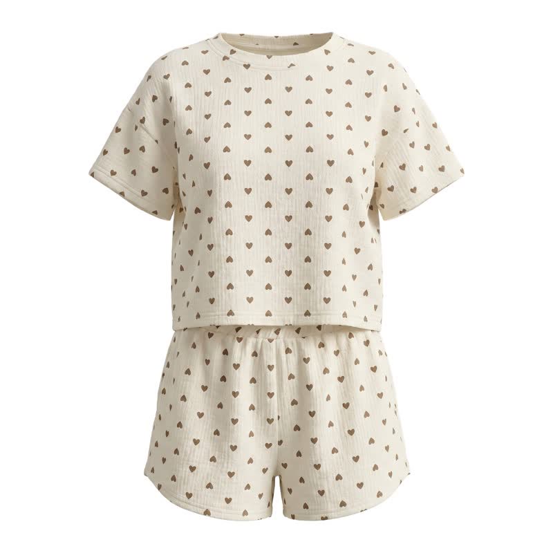Ownkoti Apricot Heart Print Cotton Loungewear Set - image 14