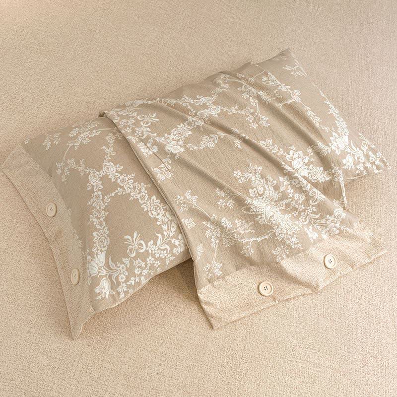Ownkoti Rustic Floral Cotton Linen Blanket Quilt - image 4