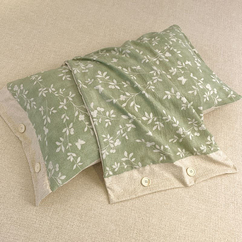 Ownkoti Leafy Vine Cotton Linen Blanket Quilt - image 4