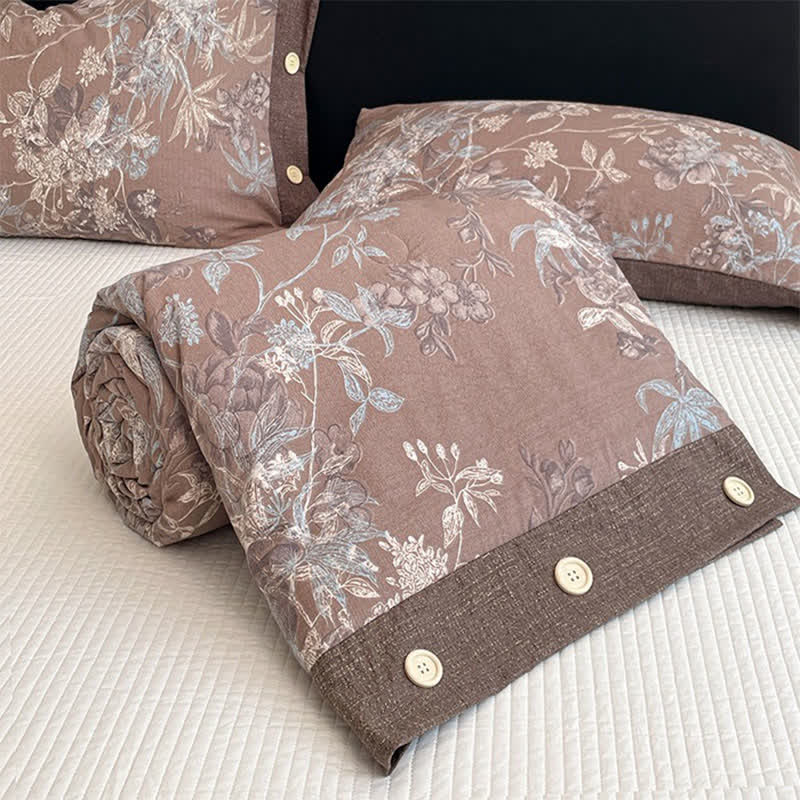 Ownkoti Rustic Botanical Cotton Linen Blanket Quilt - image 2