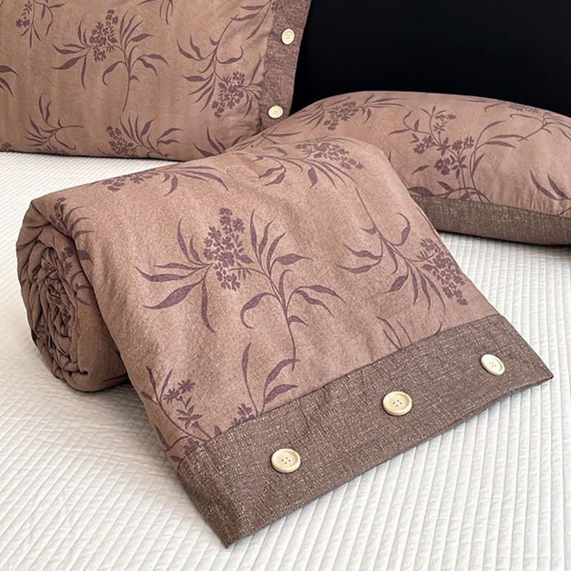 Ownkoti Vintage Botanical Cotton Linen Blanket Quilt - image 4