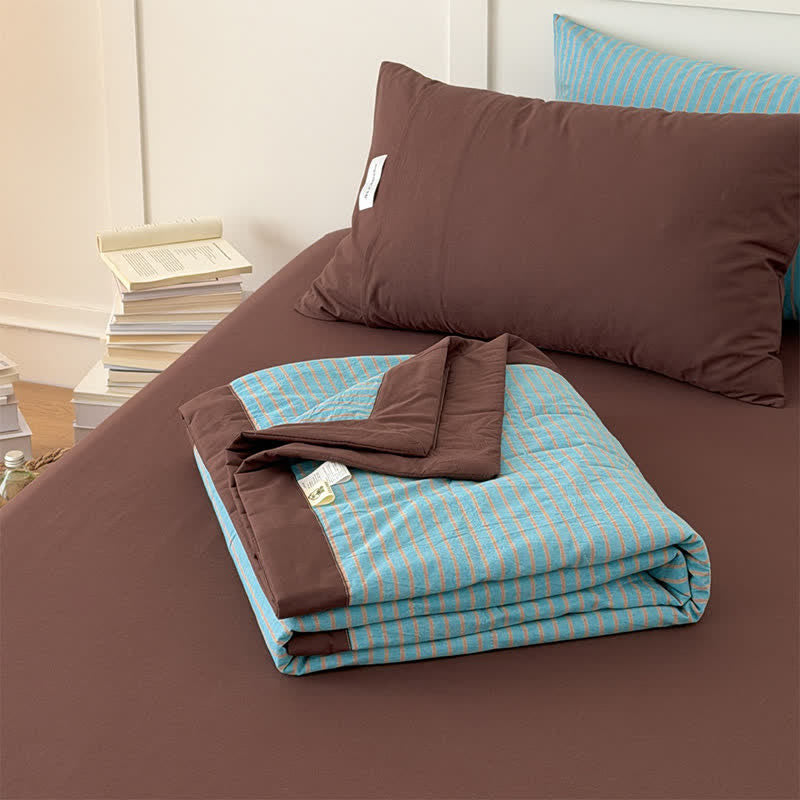 Ownkoti Cozy Farmhouse Cotton Two-Tone Striped Bedding Set - image 10