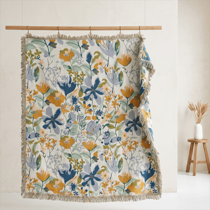 Ownkoti Bright Floral Cotton Gauze Quilt Blanket - image 11