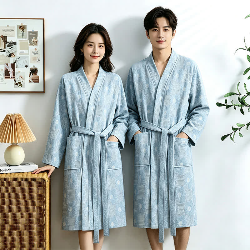 Ownkoti Sunflower Cotton Waffle Kimono Bathrobe - image 15