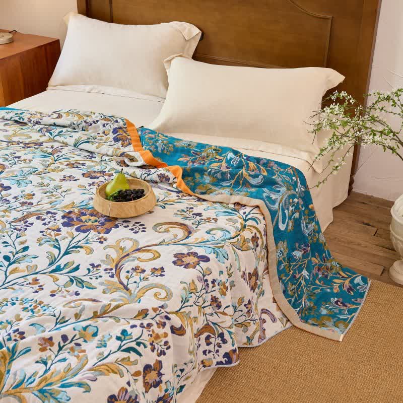 Ownkoti Reversible Floral Cotton Muslin Blanket Quilt - image 4