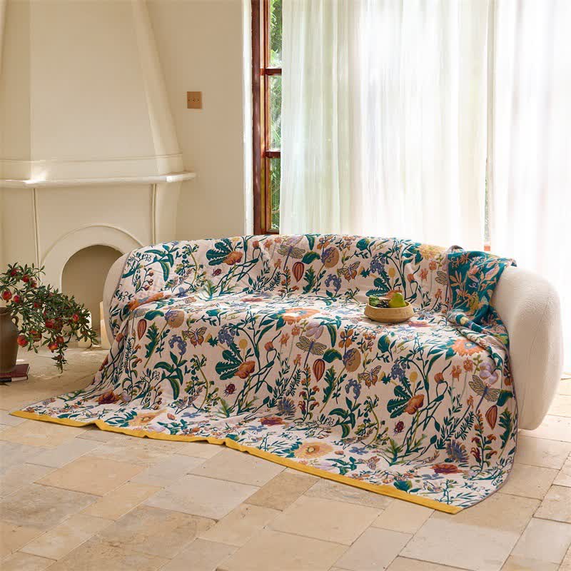 Ownkoti Meadow Bloom Cotton Muslin Reversible Quilt - image 5