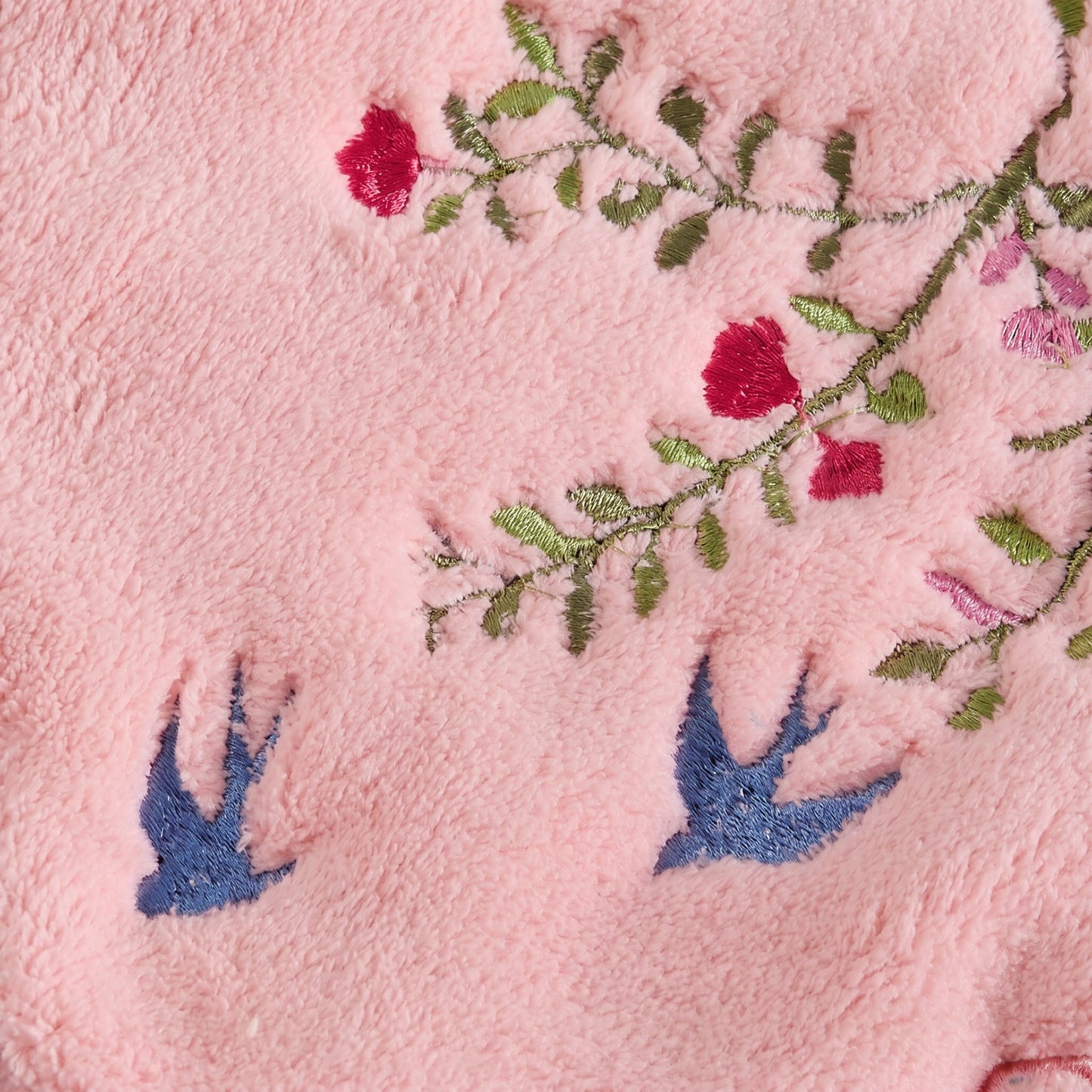 Ownkoti Bird & Floral Coral Fleece Hand Towel - image 5