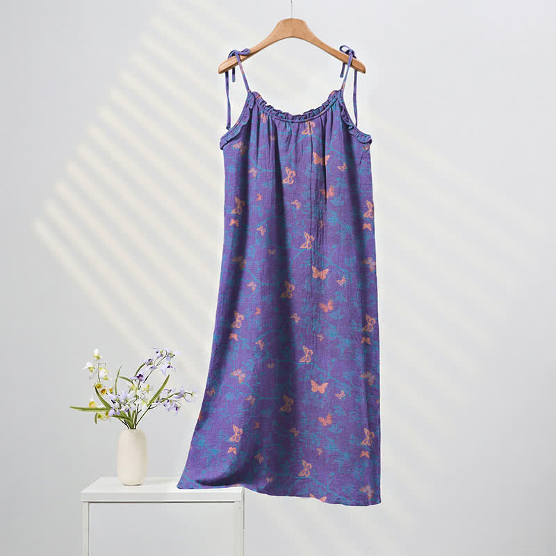 cotton maxi lounge dress Soft Cotton Maxi House Dress With Pockets, Relaxed Fit Everyday Lounge Wear