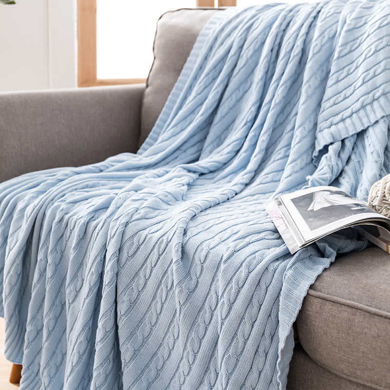 Ownkoti Solid Color Cotton Sofa Knit Blanket - image 17