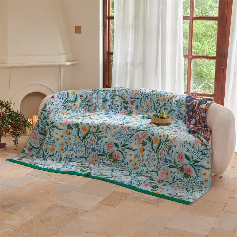 Ownkoti Meadow Reversible Cotton Mulin Blanket Quilt - image 6