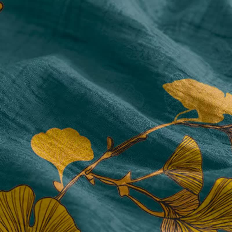 Ownkoti Ginkgo Leaf Tie Strap Maxi Nightgown - image 9