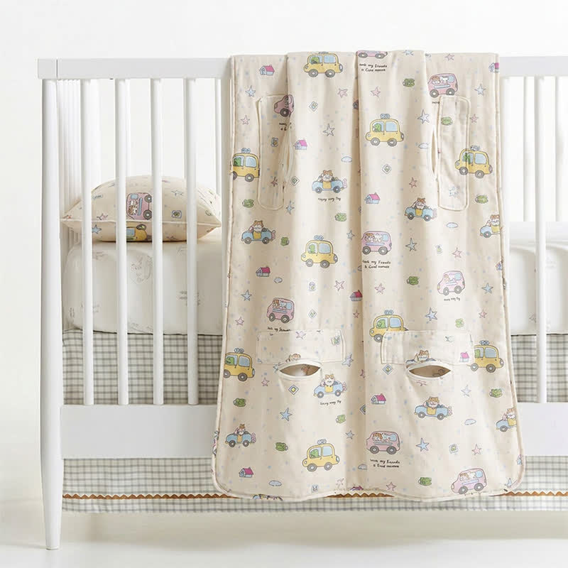 Ownkoti Cotton Gauze Little Cars Kick-Proof Baby Blanket - image 4