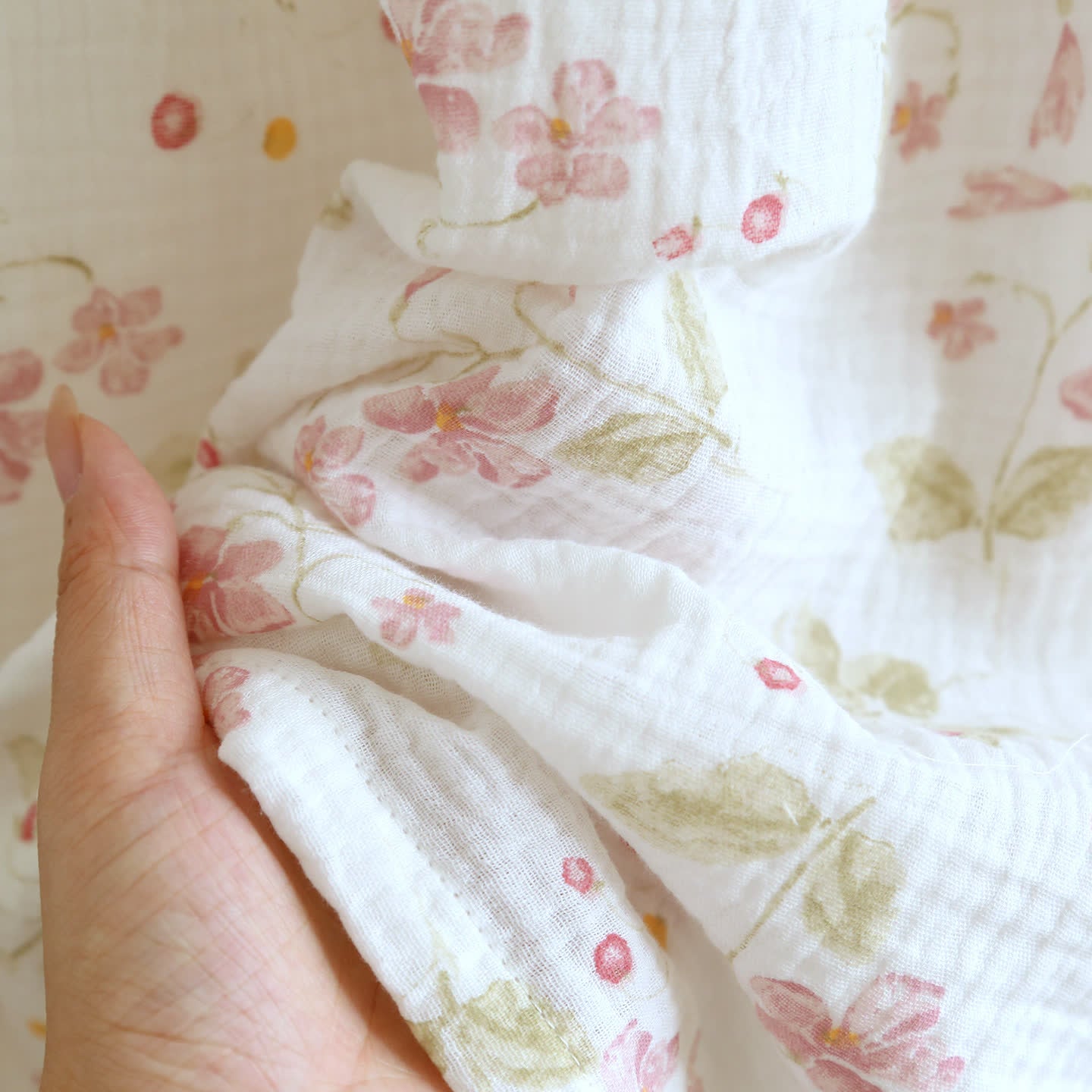 Ownkoti Floral Cotton Gauze Ruffle Kimono Nightgown - image 11