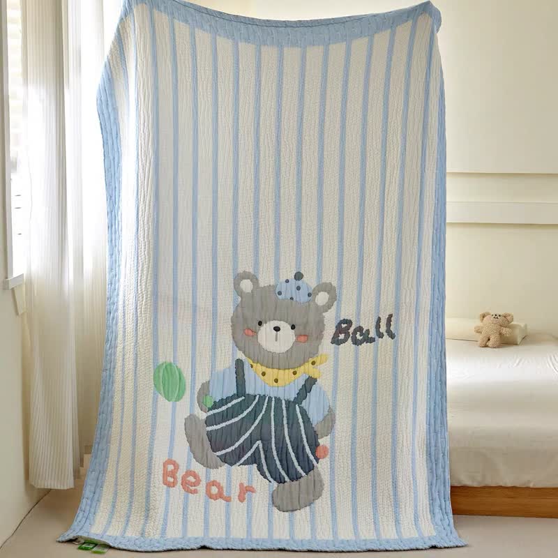 Ownkoti Striped Bear Lyocell Quilted Baby Blanket - image 6