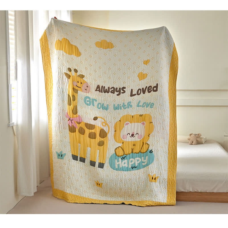 Ownkoti Giraffe and Lion Lyocell Quilted Baby Blanket - image 5
