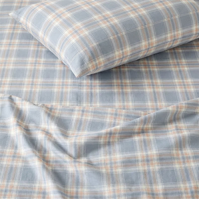 Ownkoti Blue Plaid Cotton Twin XL Bedding Set - image 5