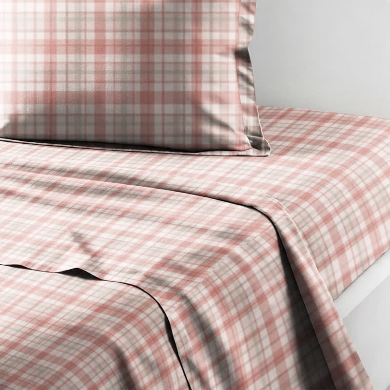 Ownkoti Soft Pink Plaid Twin XL Bedding Set - image 4