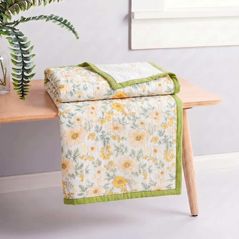 Ownkoti Meadow Bloom Yellow Cotton Gauze Blanket - image 6