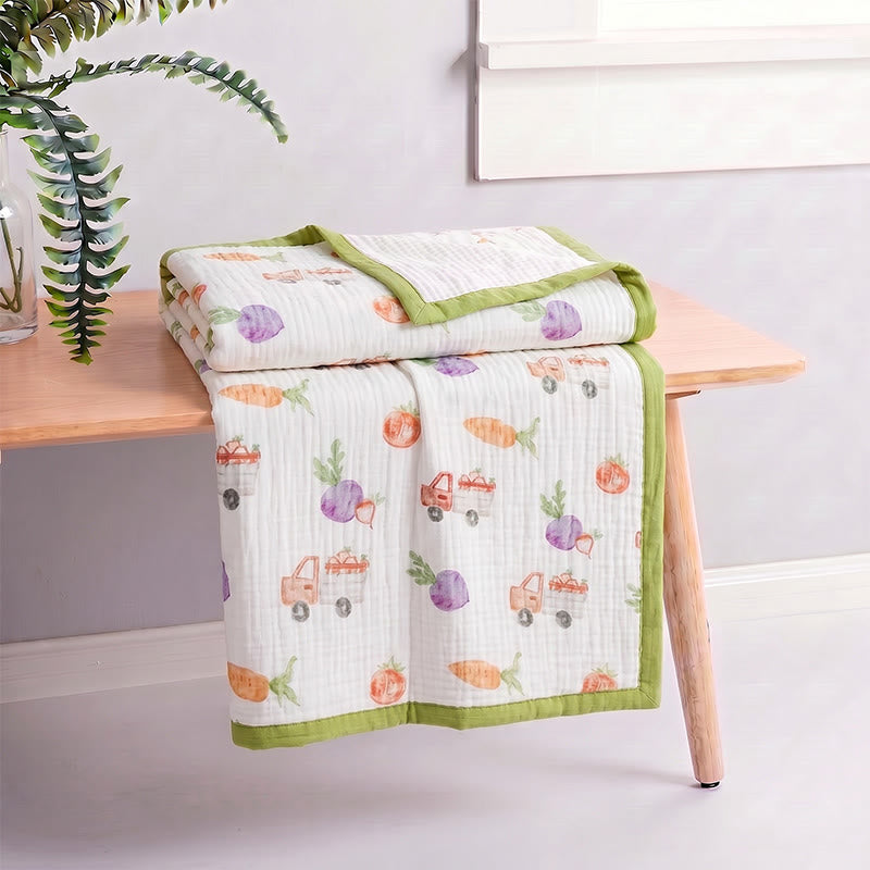 Ownkoti Garden Veggie Print Cotton Gauze Blanket - image 6