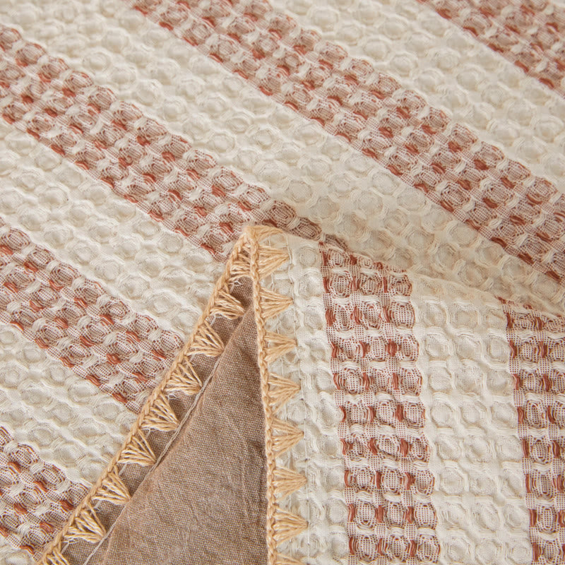 Ownkoti Textured Plaid Woven Bedspread with Scalloped Edge - image 28