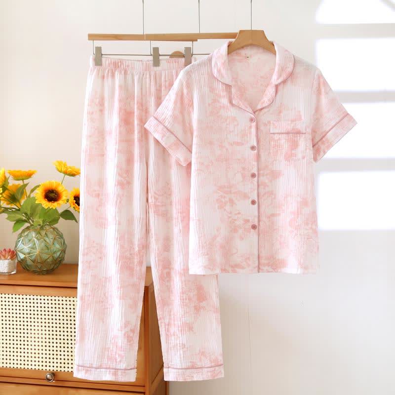 Ownkoti Watercolor 3-Piece Cotton Gauze Pajama Set - image 3
