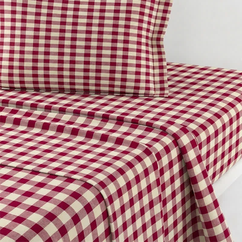 Ownkoti Red Gingham Twin XL Dorm Bedding Set - image 4