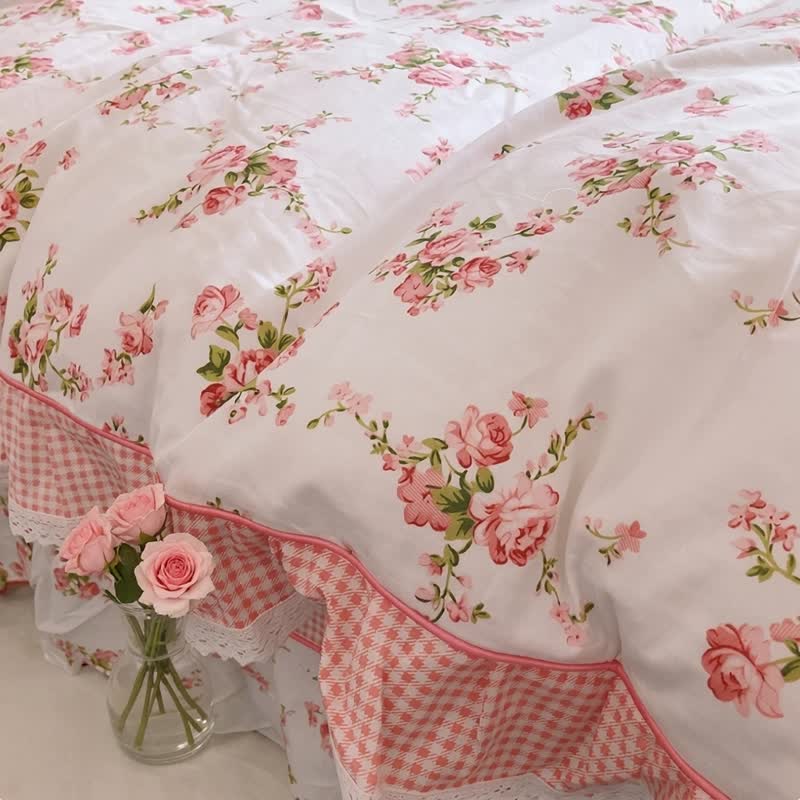 Ownkoti Vintage Floral Ruffle Cotton Bedding Set - image 5