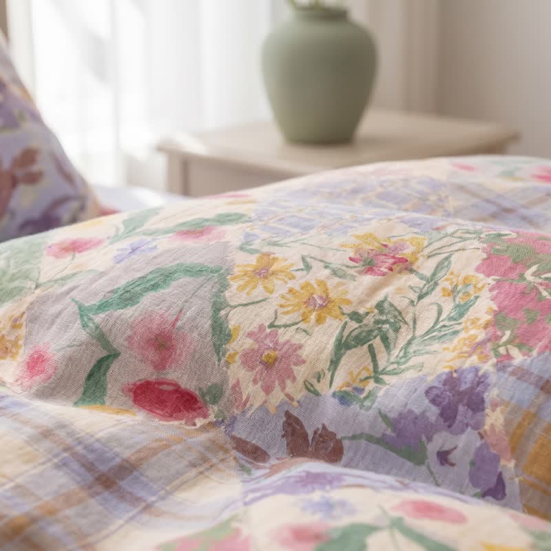 Ownkoti Garden Patchwork Floral Cotton Bedding Set - image 7