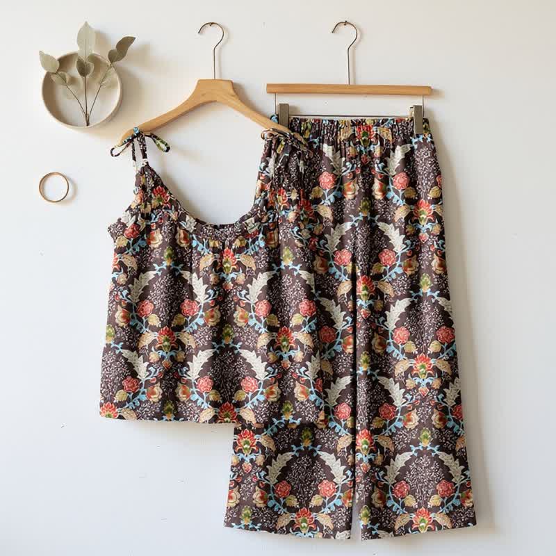 Ownkoti Vintage Baroque Floral Cami Loungewear Set - image 3