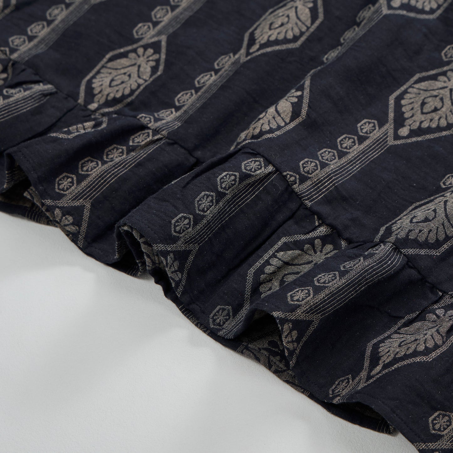 Ownkoti Vintage Navy Blue Geometric Cotton Nightdress - image 7