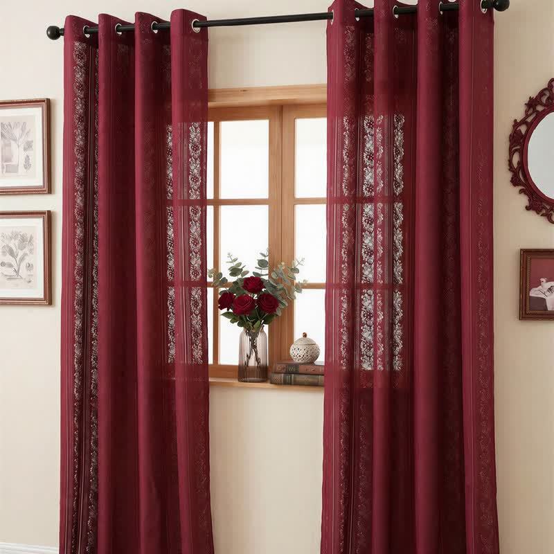 Ownkoti Vertical Stripe Light Filtering Grommet Window Drape - image 12