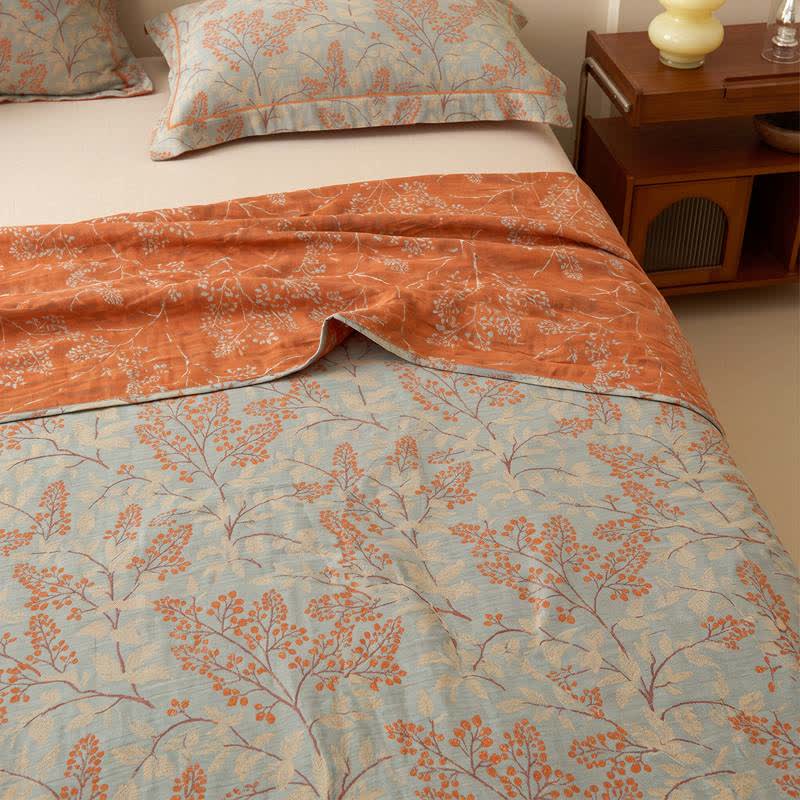 Ownkoti Botanical Branch Muslin Reversible Bedspread - image 3