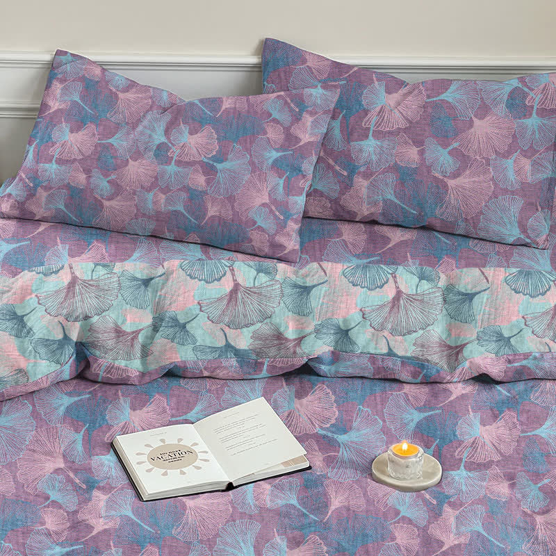 Ownkoti Retro Botanical Ginkgo Leaf Cotton Bedding Set - image 15
