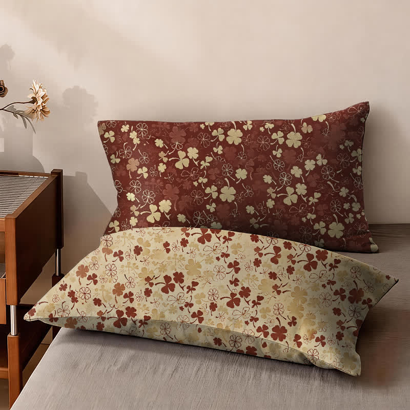 Ownkoti Red Lucky Clover Cotton Gauze Bedspread - 2PC Pillowcases - 19" x 29" - image 7