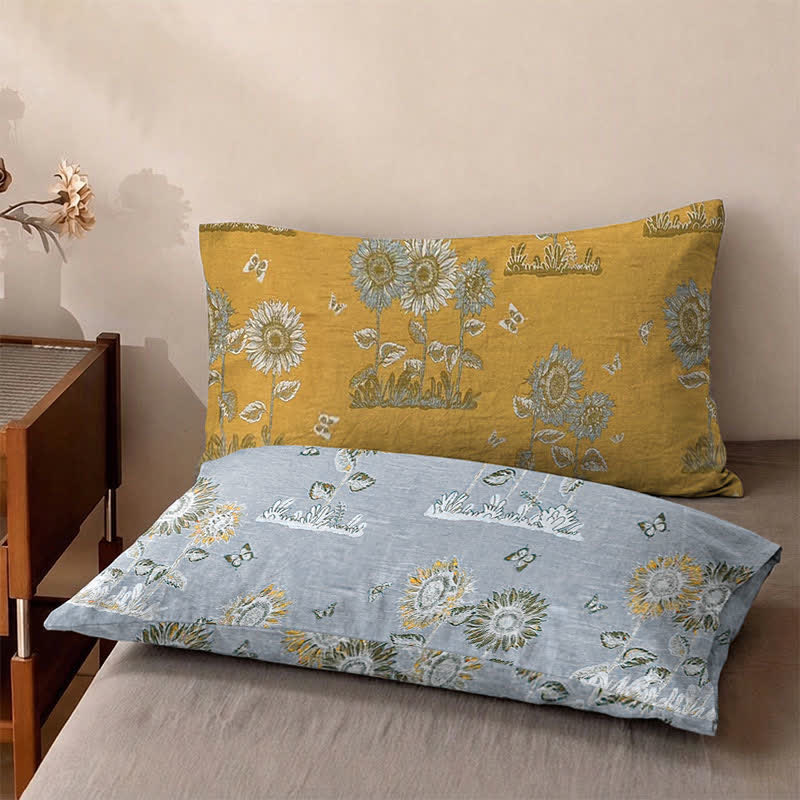Ownkoti Artistic Sunflower Cotton Gauze Bedspread - image 7