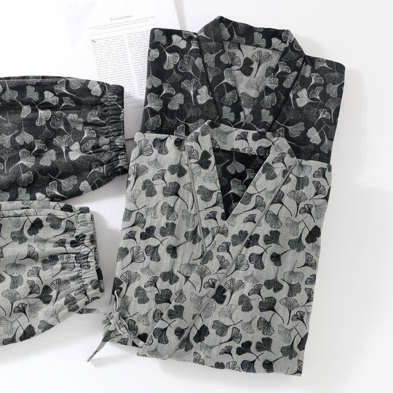 Ownkoti Ginkgo Leaf Cotton Long‑Sleeve Loungewear Set - image 10