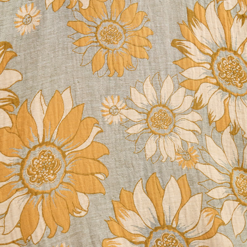 Ownkoti Vintage Sunflower Cotton Kimono Bathrobe - image 13