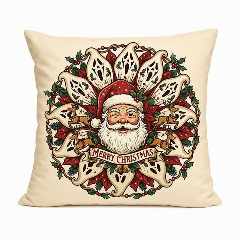 Ownkoti Creepy Christmas Santa Plush Throw Pillow - image 2