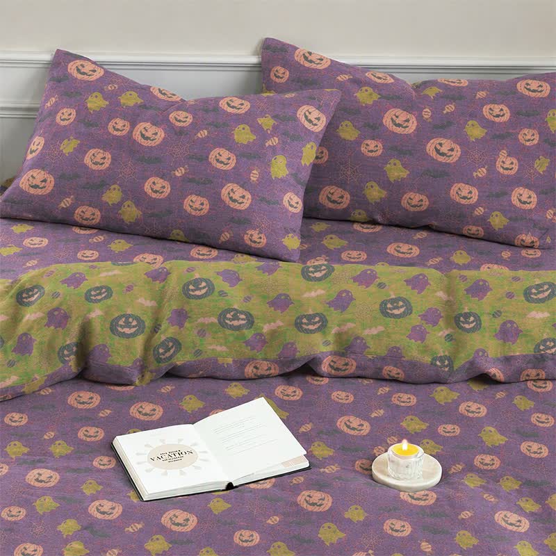 Ownkoti Multi‑Color Pumpkin Ghost Cotton 4-piece Duvet Bedding Set - image 20