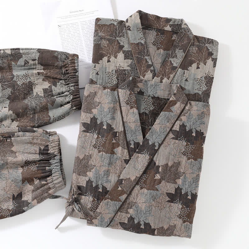 Ownkoti Maple Leaf Cotton Kimono Pajama Set - image 62