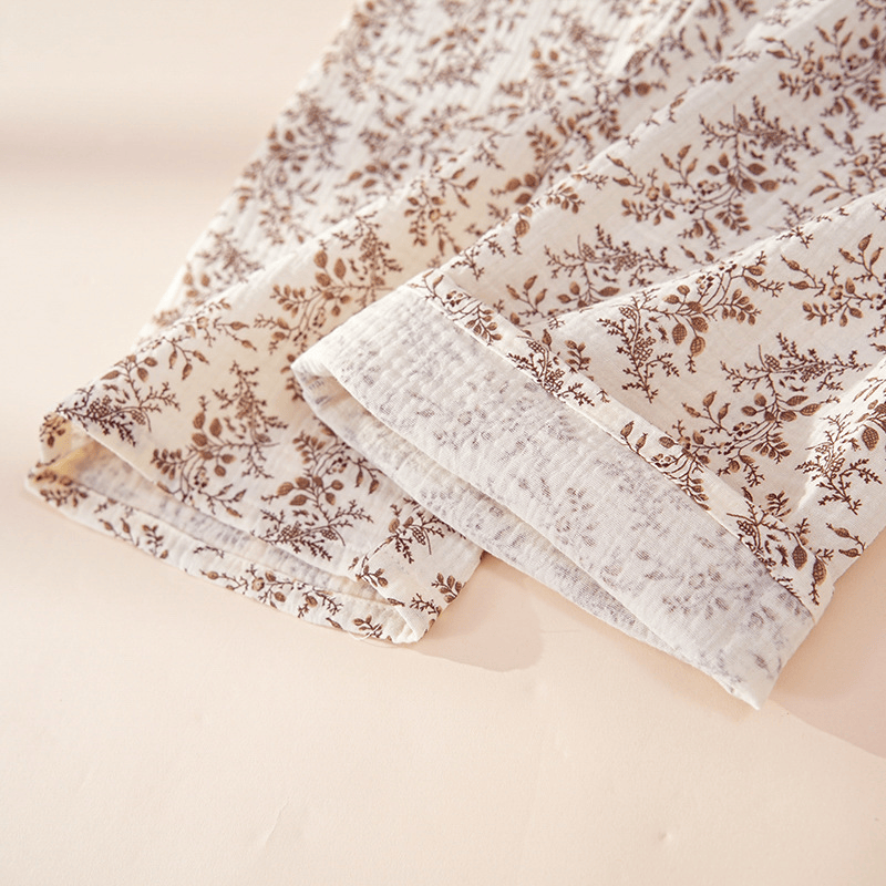 Ownkoti Brown Ditsy Floral Cotton Loungewear Set - image 4