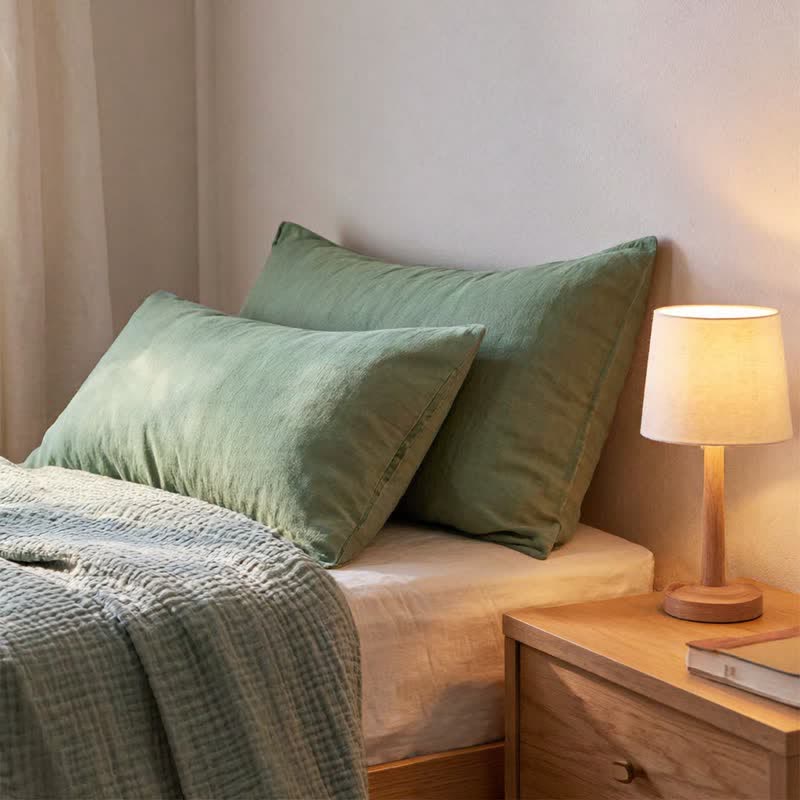 Ownkoti Soft Sage Green Solid Pillow Cover - image 3