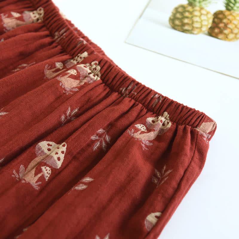 Ownkoti Vintage Mushroom Print Cotton Loungewear Set - image 10