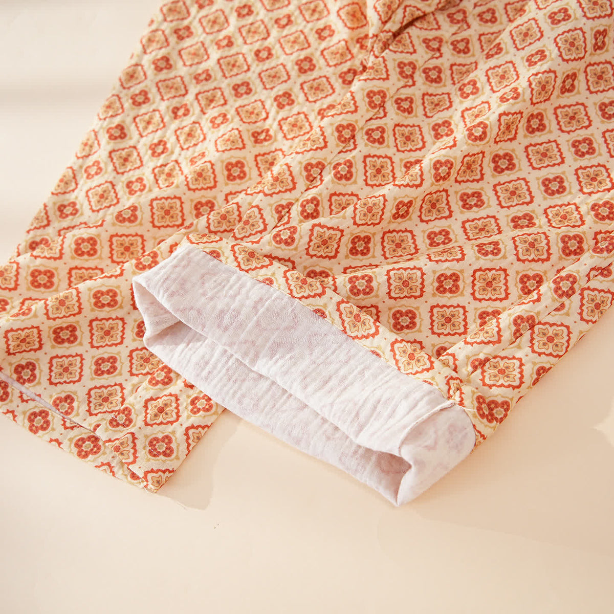 Ownkoti Geometric Ruffle Trim Cotton Loungewear Set - image 13