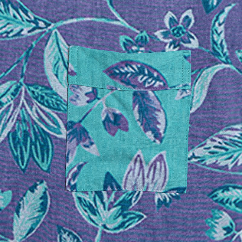 Ownkoti Blue & Purple Leaf Cotton Kimono Robe - image 11