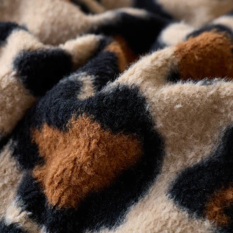 Ownkoti Classic Leopard Fluffy Sherpa Throw Blanket - image 8