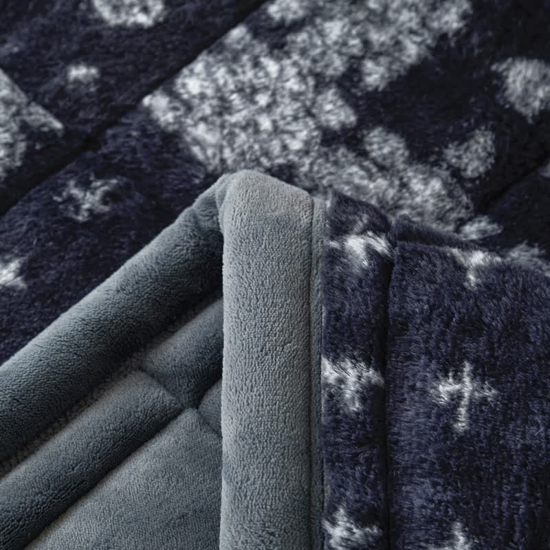 Ownkoti Blue Snowflake Quilted Fluffy Blanket - image 6